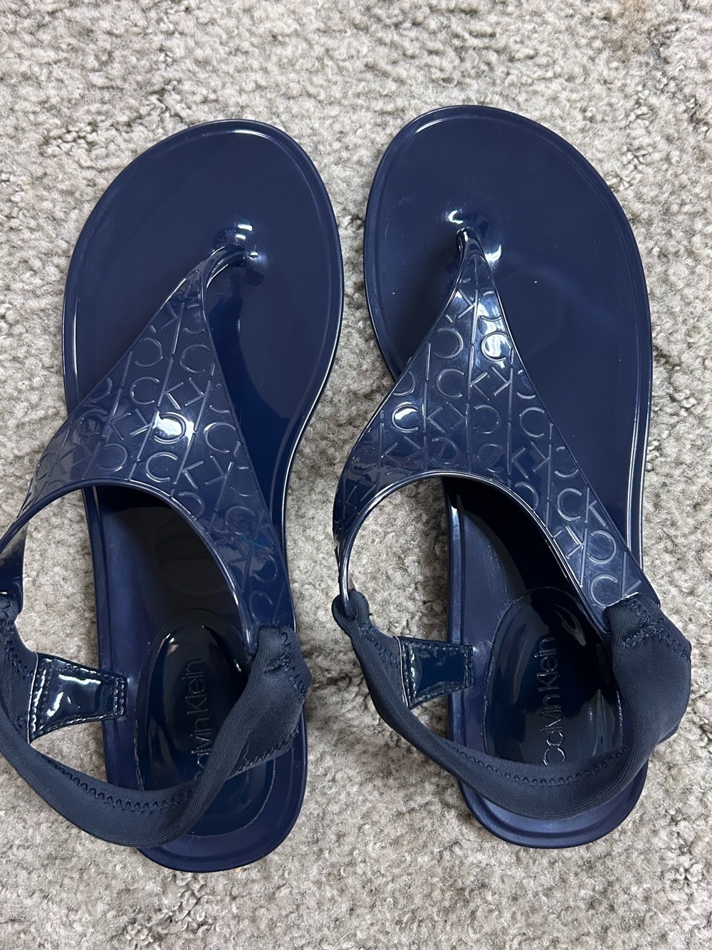 Calvin Klein Women’s Navy Logo Jelly Sandals